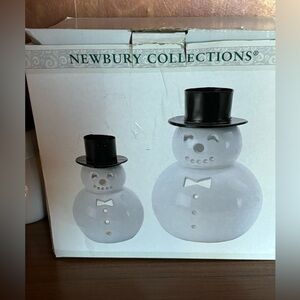 Newbury Collections Set of Two Snowman Candle Holders